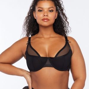 NWT Savage X Fenty Unlined Black Mesh Bra 40DDD
